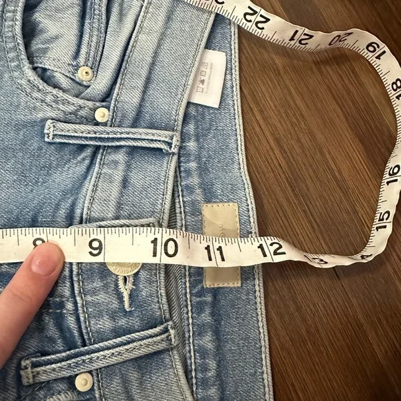 MOTHER The Insider Crop Step Chew Denim Jeans Drinking By The Pool Blue Size 24 - Picture 10 of 10